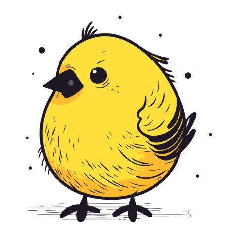 Illustration of a cute little yellow chick on a white background