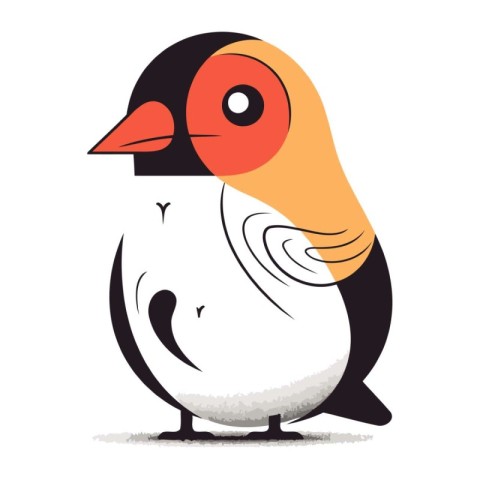 Cartoon penguin on a white background. Vector illustration for y