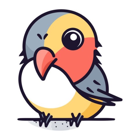 Cute cartoon parrot on a white background. Vector illustration.