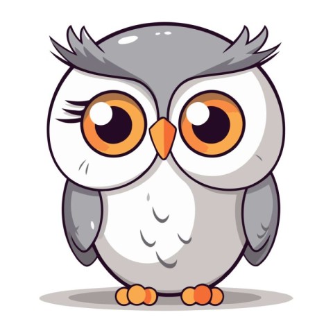 Owl isolated on a white background. Vector illustration in carto