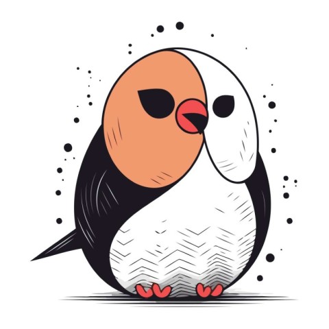 Penguin on white background. Vector illustration in cartoon styl