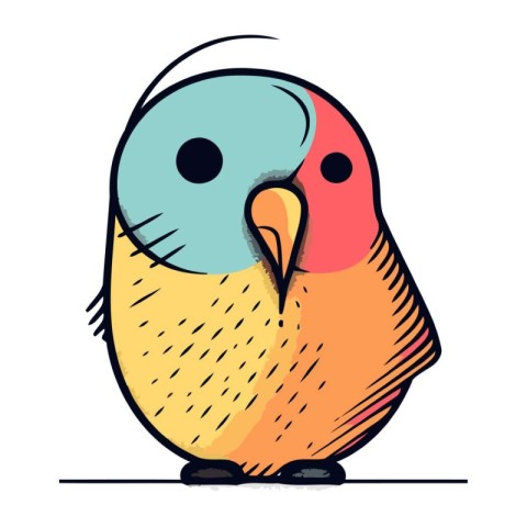 Cute parrot vector illustration. Hand drawn doodle animal.