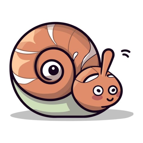 Snail Cartoon Mascot Character Vector Illustration. Cute Snail C