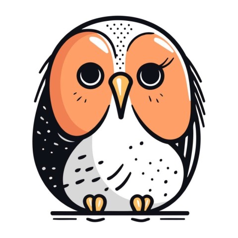 Cute cartoon owl. Vector illustration isolated on a white backgr