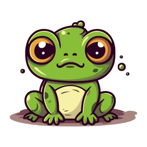 Cute cartoon frog. Vector illustration isolated on a white backg