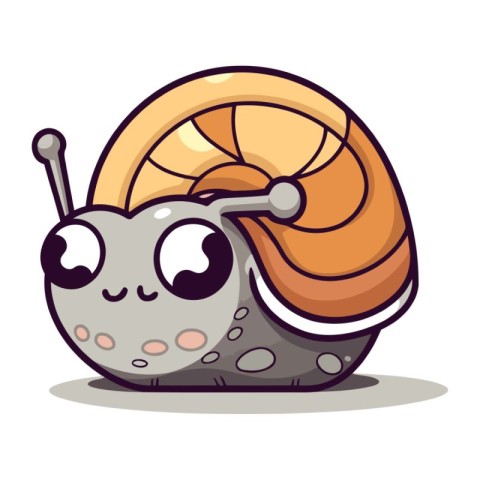 Snail cartoon character design. Snail icon. Snail vector.