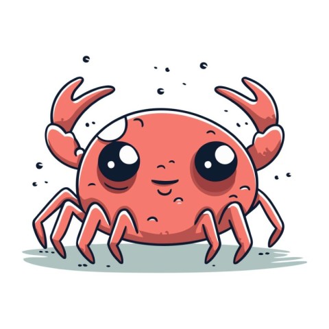 Cute cartoon crab. Vector illustration isolated on a white backg