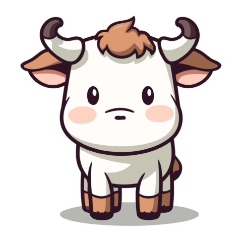 Cow character cartoon style vector illustration. Cute cow. farm