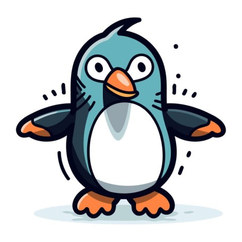 Penguin cartoon vector illustration. Cute cartoon penguin.