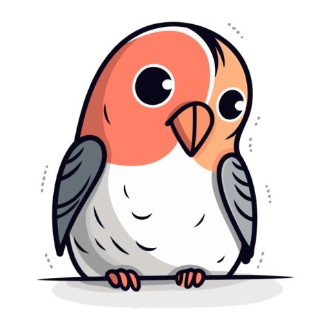 Vector illustration of a cute little bullfinch on white backgrou