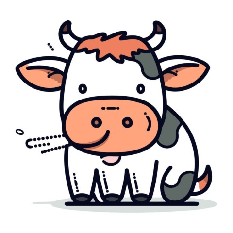 Cute cartoon cow. Vector illustration in doodle style.