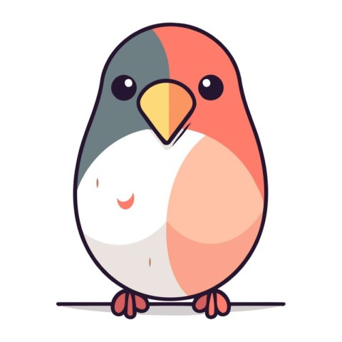 Cute little bullfinch. Vector illustration in cartoon style.