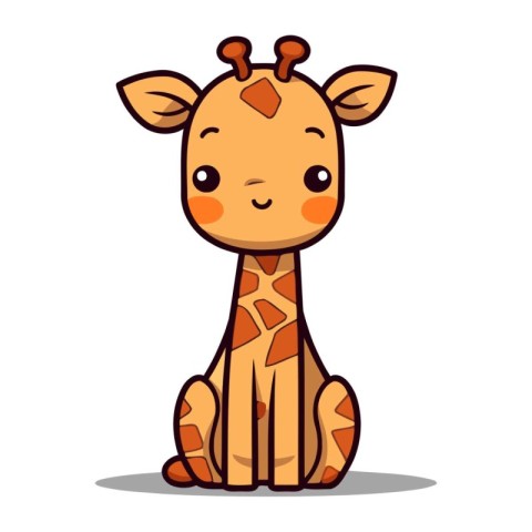 Cute Giraffe Cartoon Mascot Character Vector Illustration.