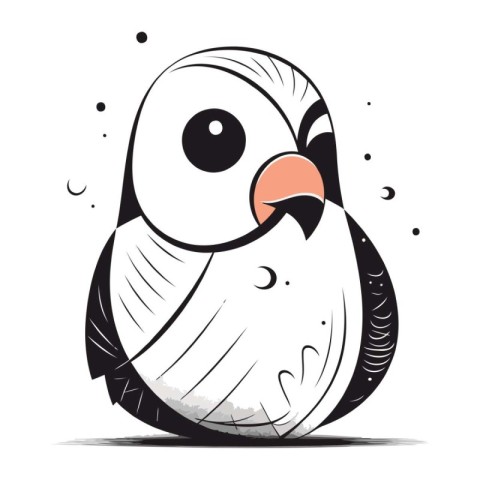 Illustration of a cute cartoon penguin on a white background.