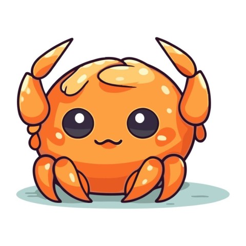 Cute cartoon crab. Vector illustration isolated on a white backg