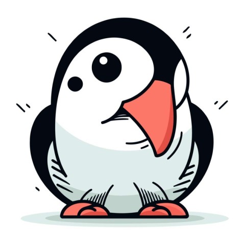 Cute penguin cartoon vector illustration. Cute penguin mascot.