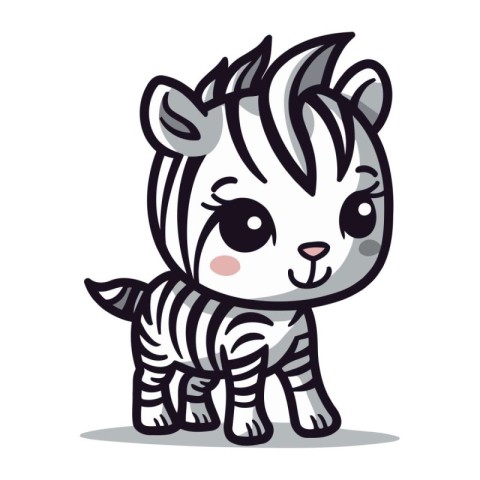 Cute zebra cartoon character vector illustration. Cute cartoon z