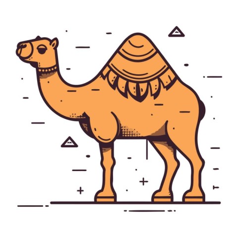 Camel icon in flat style. Camel vector illustration on white bac