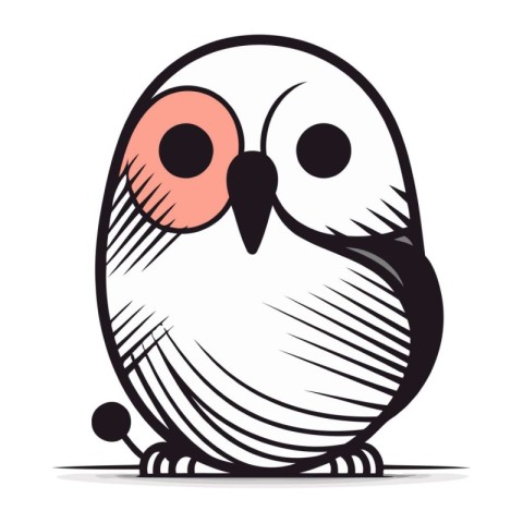 Cute owl. Vector illustration. Isolated on white background.