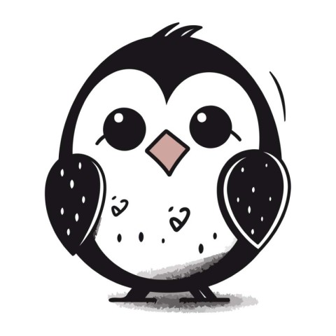 cute penguin cartoon on white background. vector illustration. e