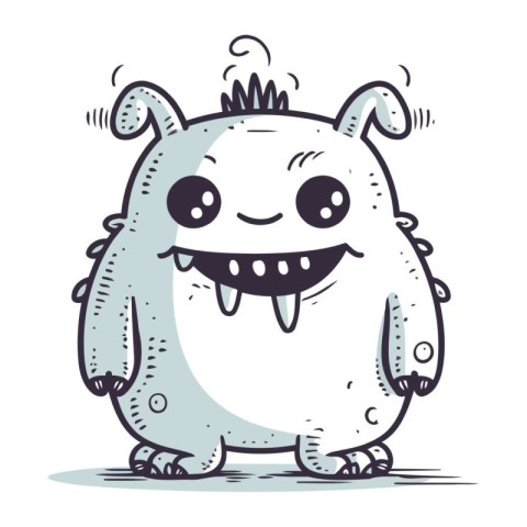 Funny cartoon monster. Vector illustration of a funny monster ch