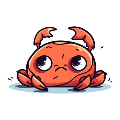 Cute cartoon crab. Vector illustration isolated on a white backg