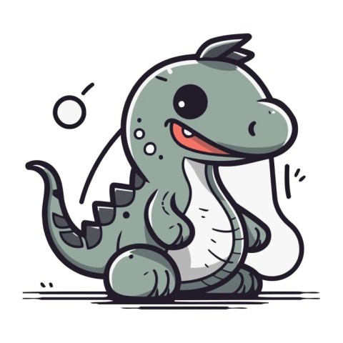 Cute cartoon crocodile. Vector illustration isolated on white ba