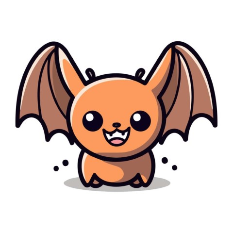 Cute Bat Cartoon Mascot Character Design Vector Illustration.