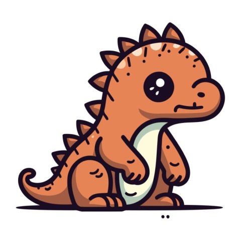 Cute cartoon dinosaur. Vector illustration isolated on a white b