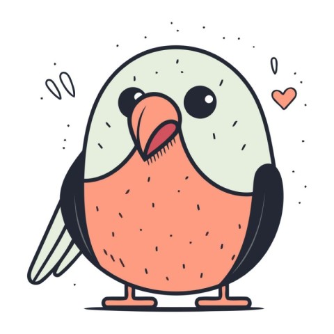 Cute cartoon parrot. Vector illustration in doodle style.