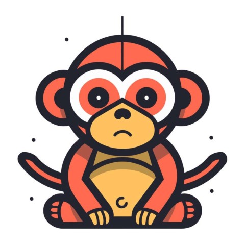 Monkey vector icon. Isolated illustration of monkey vector icon