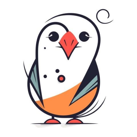 Cartoon penguin. Vector illustration of a cute penguin.