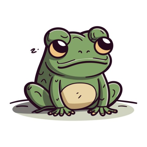 Frog. Vector illustration of a cute cartoon frog. Isolated on wh