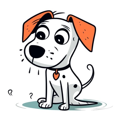 Illustration of a cute cartoon dog. Vector illustration isolated