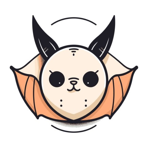 Cute kawaii cartoon vampire head. Halloween vector illustration.