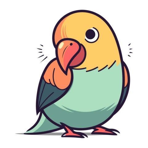 Cute parrot. Vector illustration of a cute parrot.