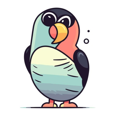 Cute cartoon parrot. Vector illustration of a cute parrot.