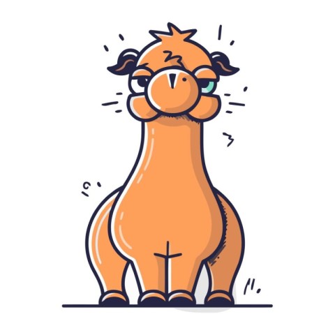 Cute camel character. Vector illustration in doodle style.