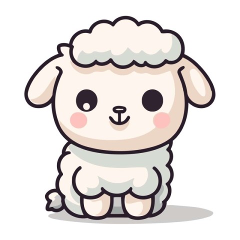 Sheep character cartoon cute animal vector illustration. Cute ca