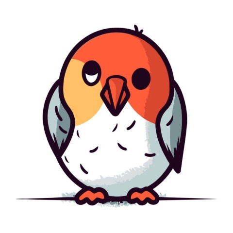 Cute cartoon parrot on a white background. Vector illustration.