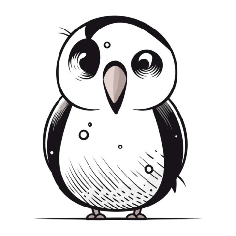 Cute penguin. Vector illustration isolated on a white background