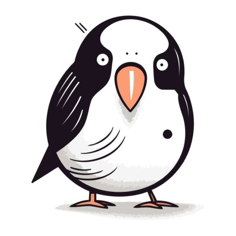 Cute penguin isolated on a white background. Vector illustration