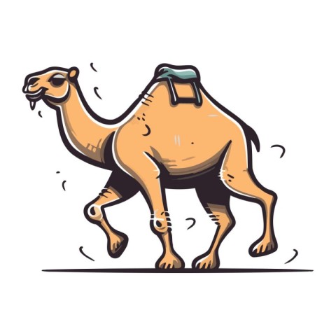 Camel. Vector illustration. Isolated on a white background.