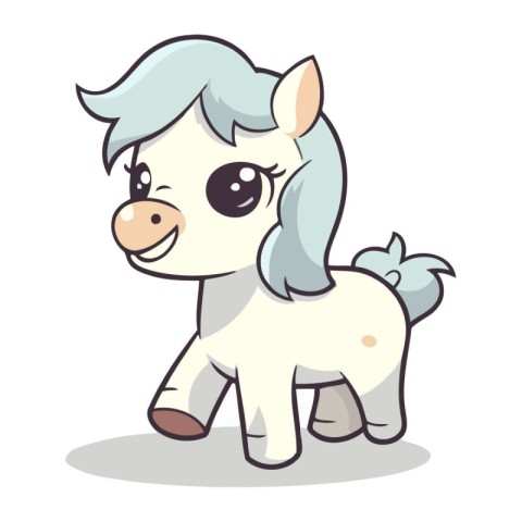 Cute pony character cartoon style vector illustration. Isolated