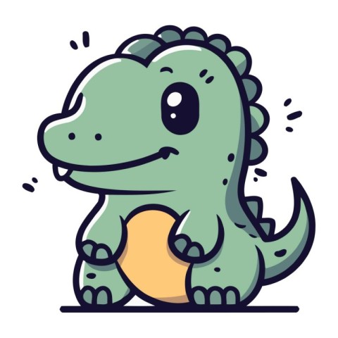 Cute cartoon dinosaur. Vector illustration isolated on a white b