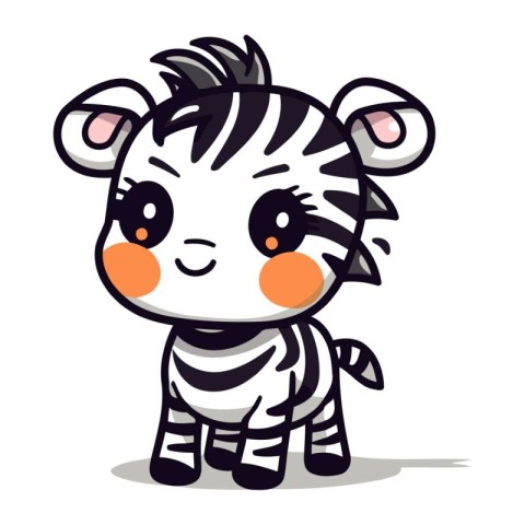 Cute Zebra Cartoon Mascot Character Vector Illustration.