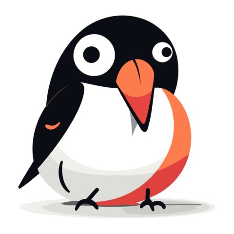 Cartoon penguin isolated on a white background. Vector illustrat