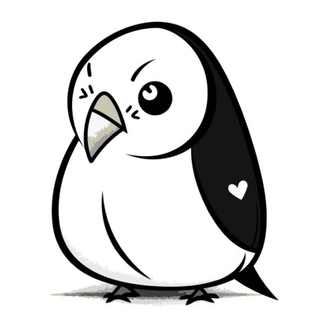 cute cartoon penguin on a white background. vector illustration.