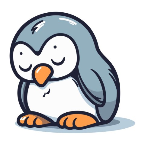 Cute penguin cartoon. Vector illustration of a cute penguin.