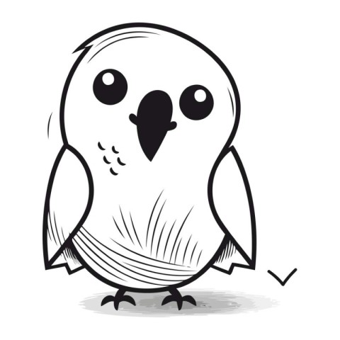 Cute cartoon owl isolated on a white background. Vector illustra